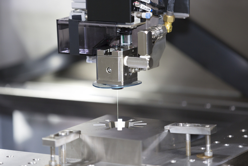 CNC wire cut machine cutting high precision mold parts