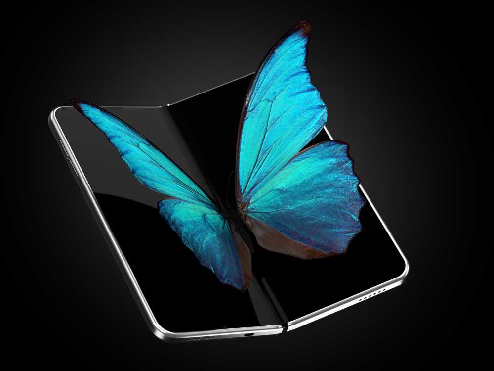 Concept of a foldable smartphone.