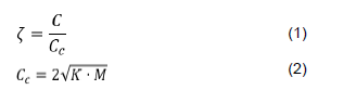 Equations for damping ratio and critical damping.