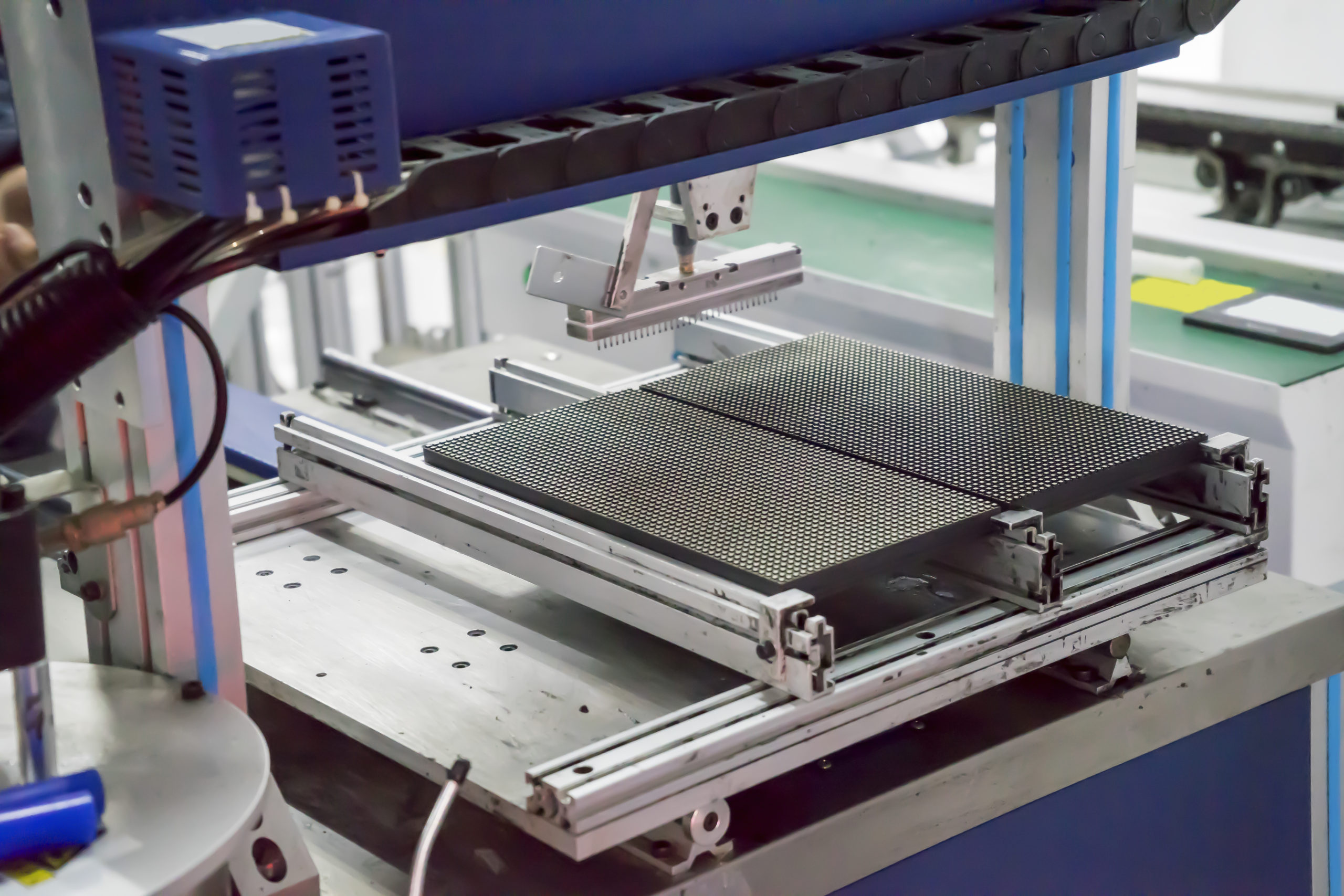LED screen automated manufacturing production line with modern machinery