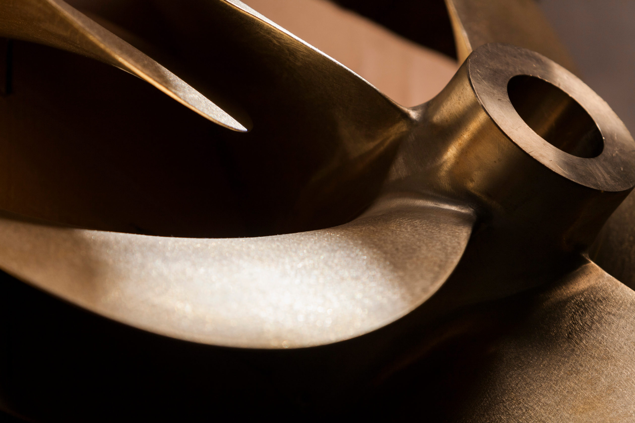 Closeup of a marine propeller