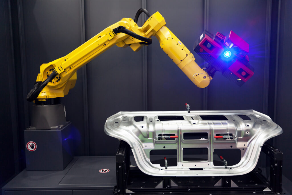 Robotic armature with a non contact inspection system